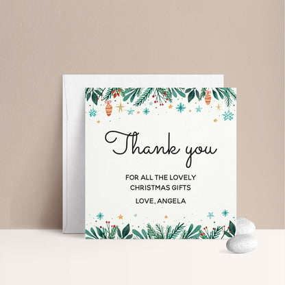 Christmas Thank you for all the Gifts Card - XOXOKristen