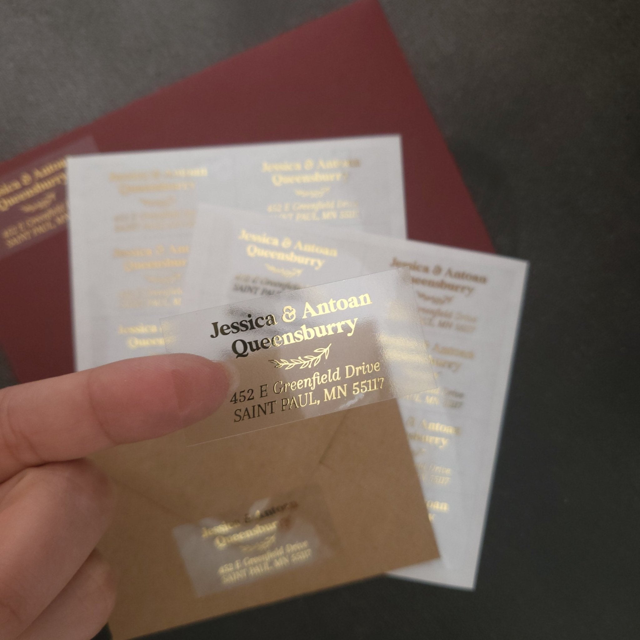 Classic Return Address Label with Gold Foil - XOXOKristen