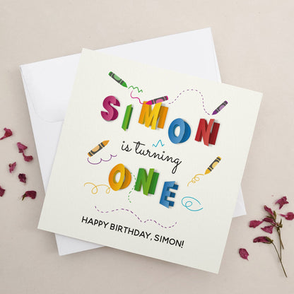 Colorful First Birthday Card - XOXOKristen