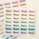 Colorful Mini Kids Name Labels for School Supplies - XOXOKristen