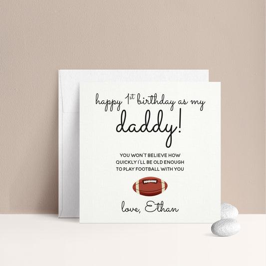happy first birthday as my daddy personalized card - XOXOKristen