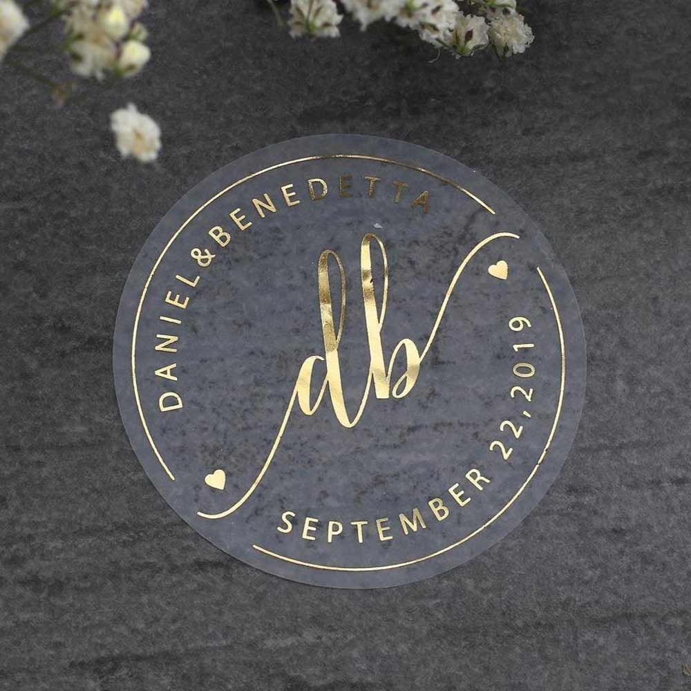 Curly Slash Clear Wedding Sticker - XOXOKristen
