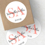 Custom Colorful Monogram Wedding Stickers - XOXOKristen
