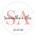 Custom Colorful Monogram Wedding Stickers - XOXOKristen