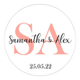 Custom Colorful Monogram Wedding Stickers - XOXOKristen