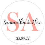 Custom Colorful Monogram Wedding Stickers - XOXOKristen