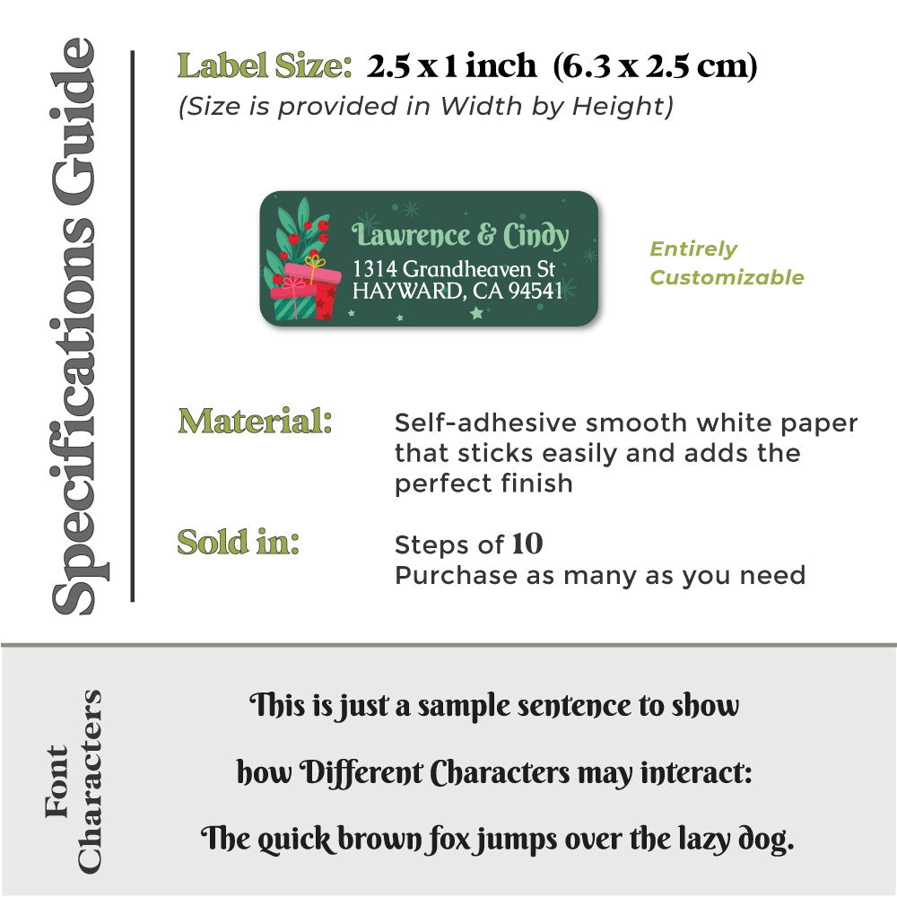 Custom Green Christmas Mailing Labels - XOXOKristen
