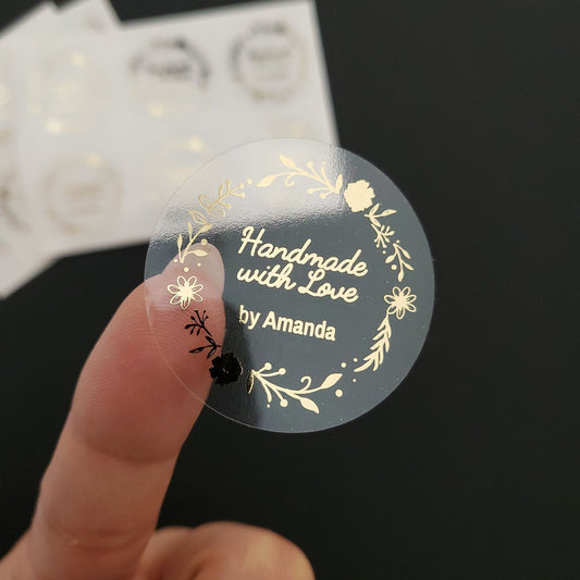Custom Handmade with Love Label Stickers - XOXOKristen