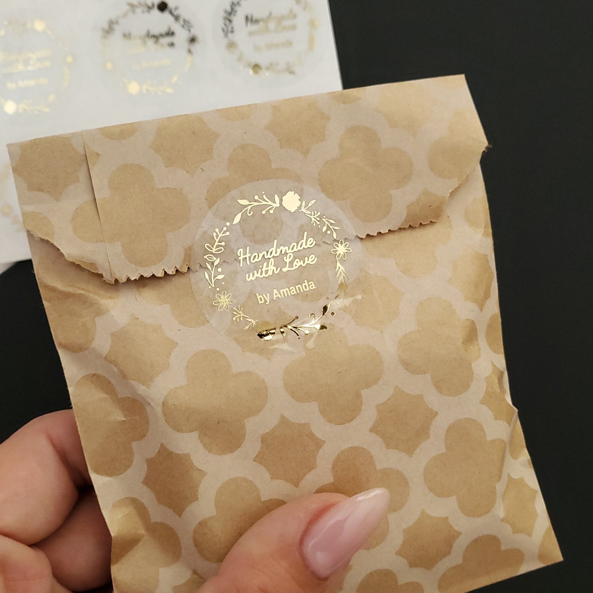 Custom Handmade with Love Label Stickers - XOXOKristen