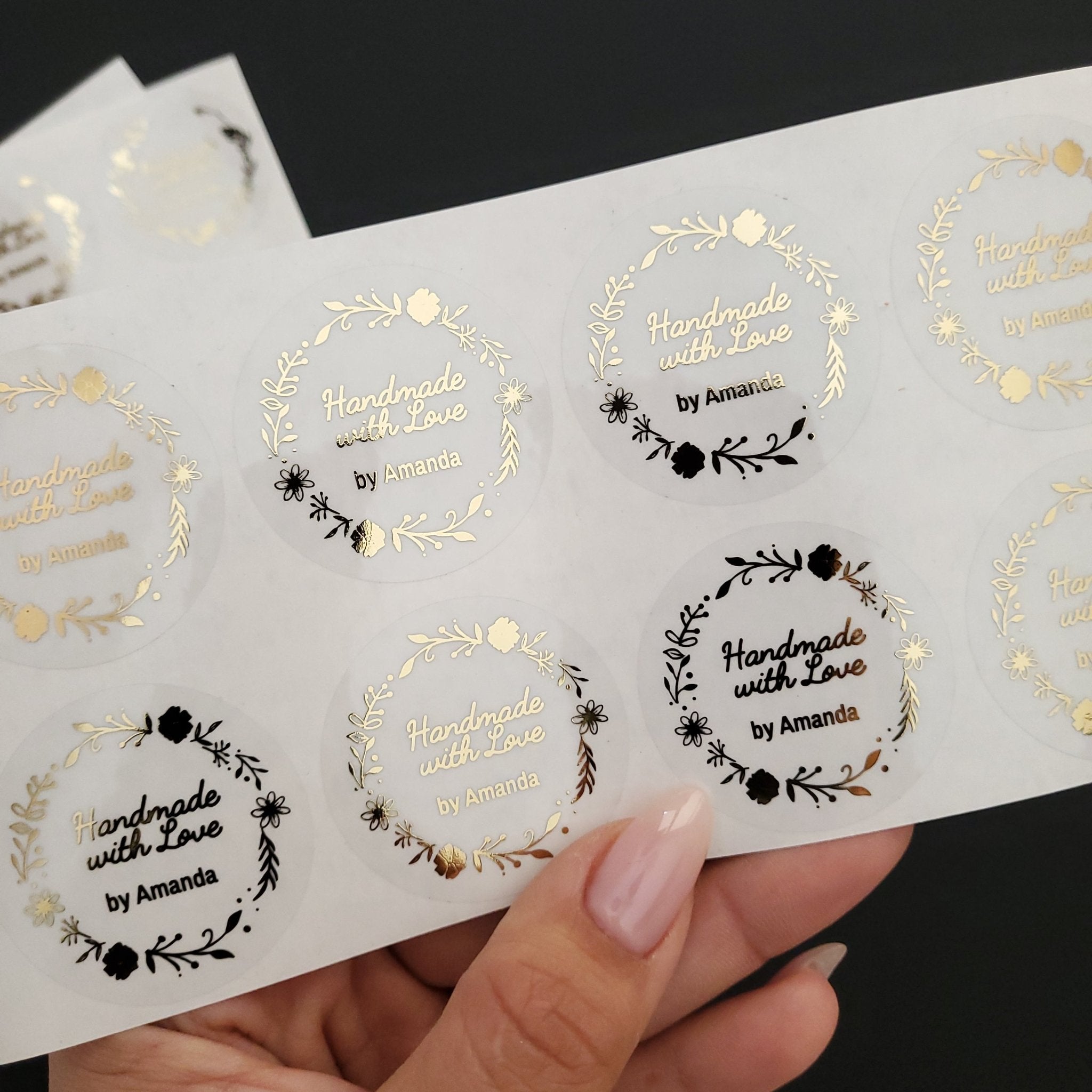 Custom Handmade with Love Label Stickers - XOXOKristen