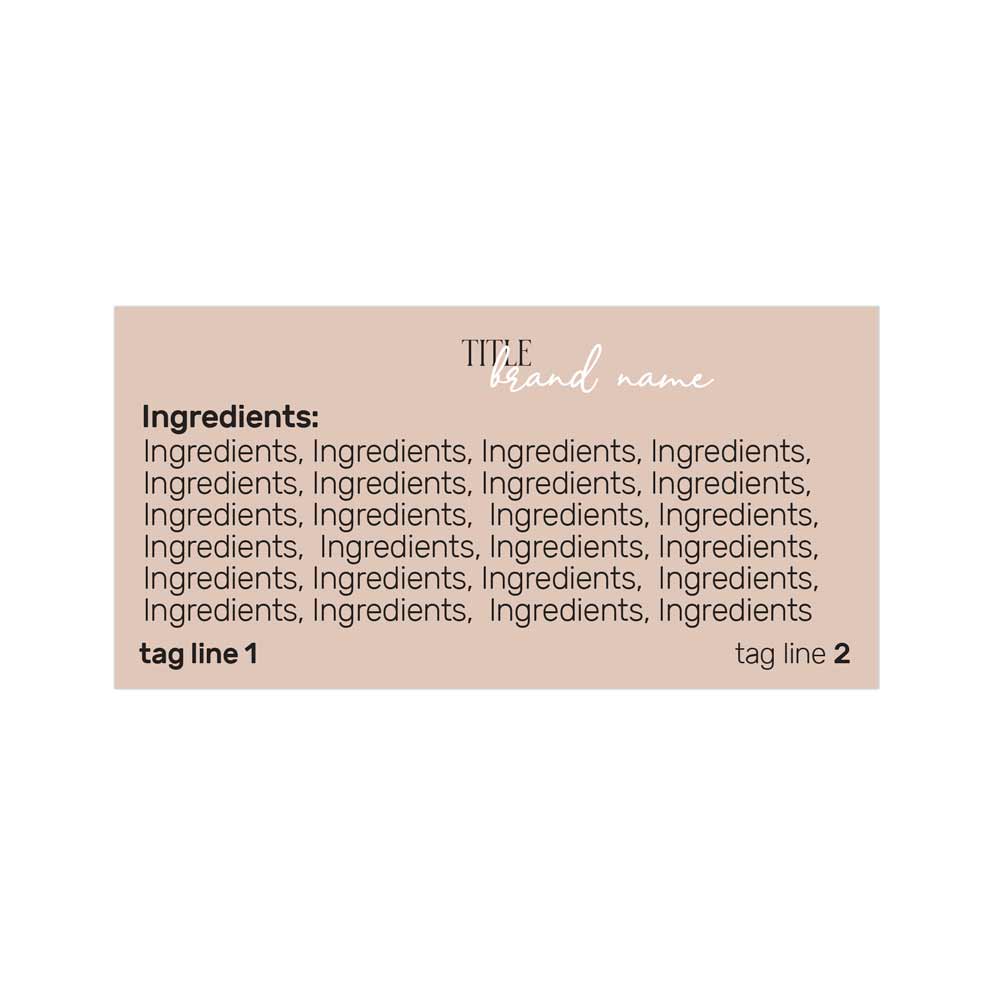 Custom Rectangular 2x1 Inches Simple Ingredients Sticker for Product Labeling - XOXOKristen