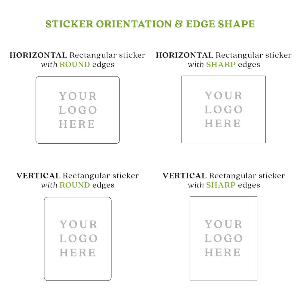 Rectangular custom logo label with round edges and vertical orientation - XOXOKristen