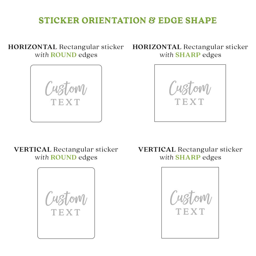 Custom text rectangular sticker with sharp edges and vertical orientation - XOXOKristen