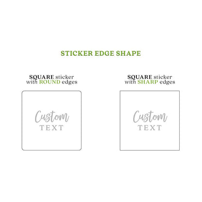 Personalized square clear label with custom text in gold foil printing - XOXOKristen