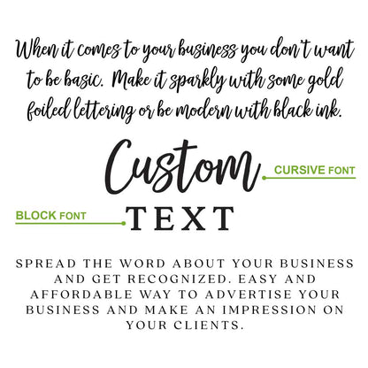 Personalized 2x1 rectangle sticker with custom text in gold foil - XOXOKristen