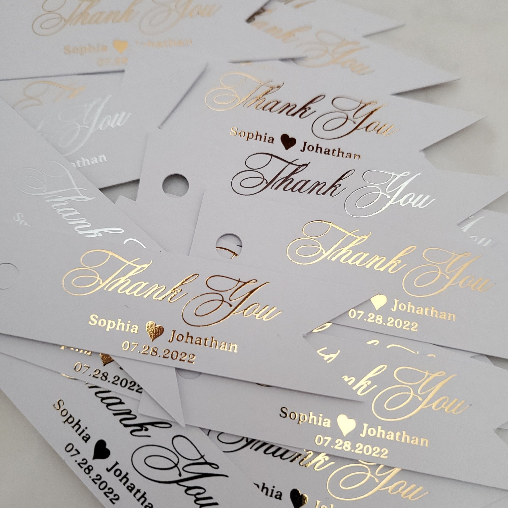 Custom Wedding Gold Foiled Thank you Tags - XOXOKristen