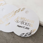 Custom White & Gold Hang Tags for Wedding - XOXOKristen