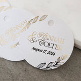 Custom White & Gold Hang Tags for Wedding - XOXOKristen