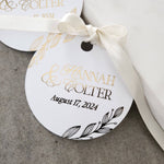 Custom White & Gold Hang Tags for Wedding - XOXOKristen