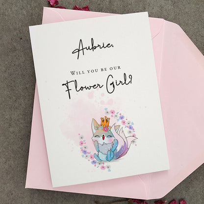 Cute animal Flower Girl Card - XOXOKristen
