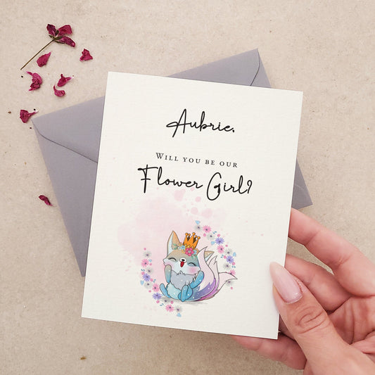 Cute animal Flower Girl Card - XOXOKristen