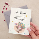 Cute Flower Girl Proposal Card with Illustration - XOXOKristen