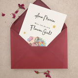 Cute Flower Girl Proposal Card with Illustration - XOXOKristen