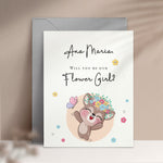Cute Flower Girl Proposal Card with Illustration - XOXOKristen