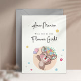 Cute Flower Girl Proposal Card with Illustration - XOXOKristen