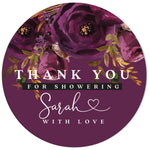 Dark Plum Thank you for Showering Stickers - XOXOKristen