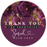Dark Plum Thank you for Showering Stickers - XOXOKristen