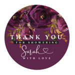 Dark Plum Thank you for Showering Stickers - XOXOKristen