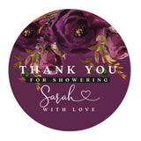 Dark Plum Thank you for Showering Stickers - XOXOKristen