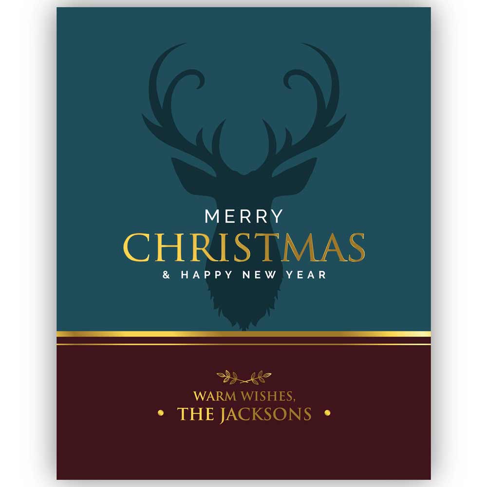 Elegant Merry Christmas & Happy New Year Custom Wine Bottle Label - XOXOKristen
