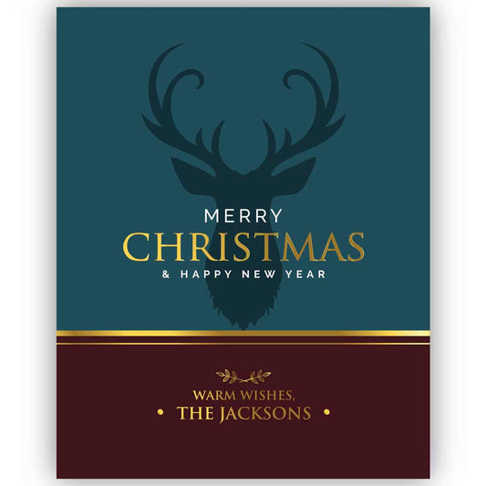 Elegant Merry Christmas & Happy New Year Custom Wine Bottle Label - XOXOKristen