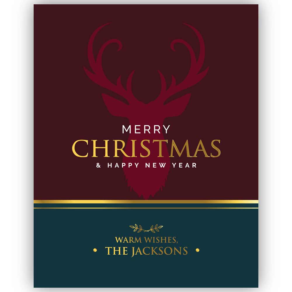 Elegant Merry Christmas & Happy New Year Custom Wine Bottle Label - XOXOKristen