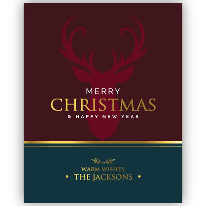 Elegant Merry Christmas & Happy New Year Custom Wine Bottle Label - XOXOKristen