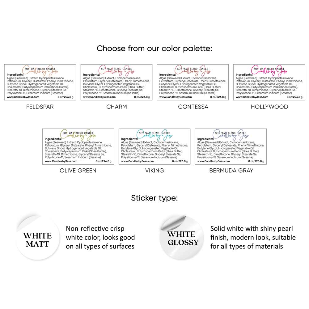 Elegant Rectangular 2x1 Inches Product Labeling Ingredients Sticker - XOXOKristen