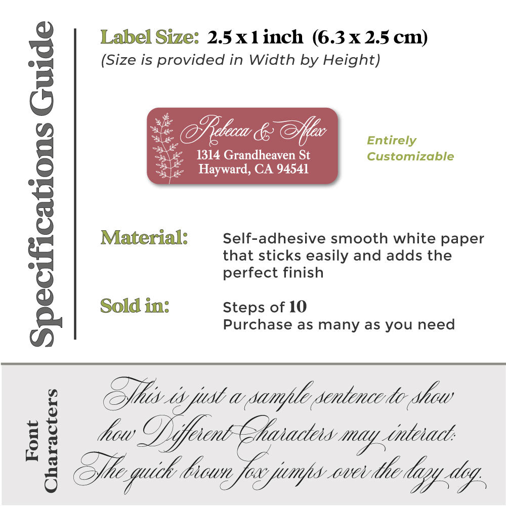 Elegant Red Return Address Label Stickers - XOXOKristen