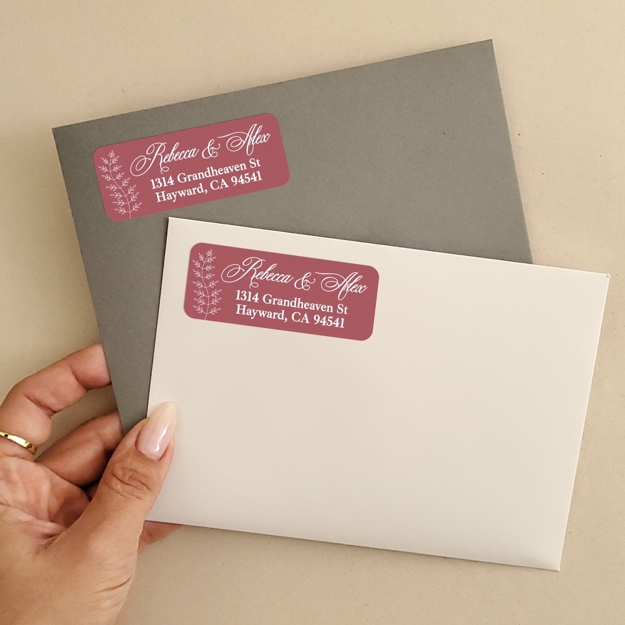 Elegant Red Return Address Label Stickers - XOXOKristen