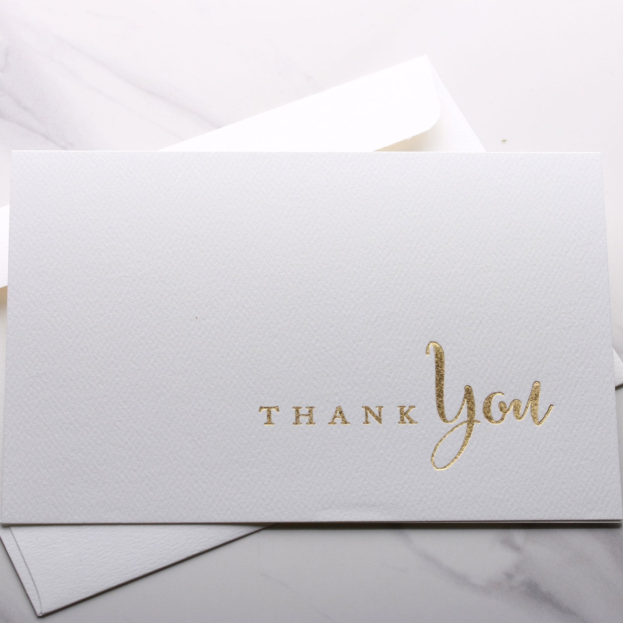 Elegant Thank You Card Gold Foil Letterpressed - XOXOKristen