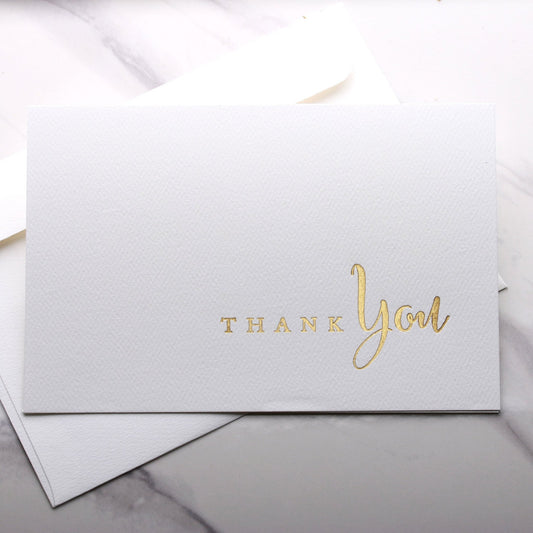 Elegant Thank You Card Gold Foil Letterpressed - XOXOKristen