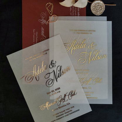 Elegant Vellum Wedding Invitations - XOXOKristen