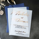 Elegant Vellum Wedding Invitations with Gold Foil - XOXOKristen