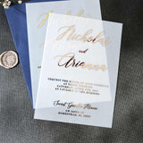 Elegant Vellum Wedding Invitations with Gold Foil - XOXOKristen