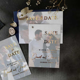 Elegant Wedding Save the Date Cards with Photo - XOXOKristen