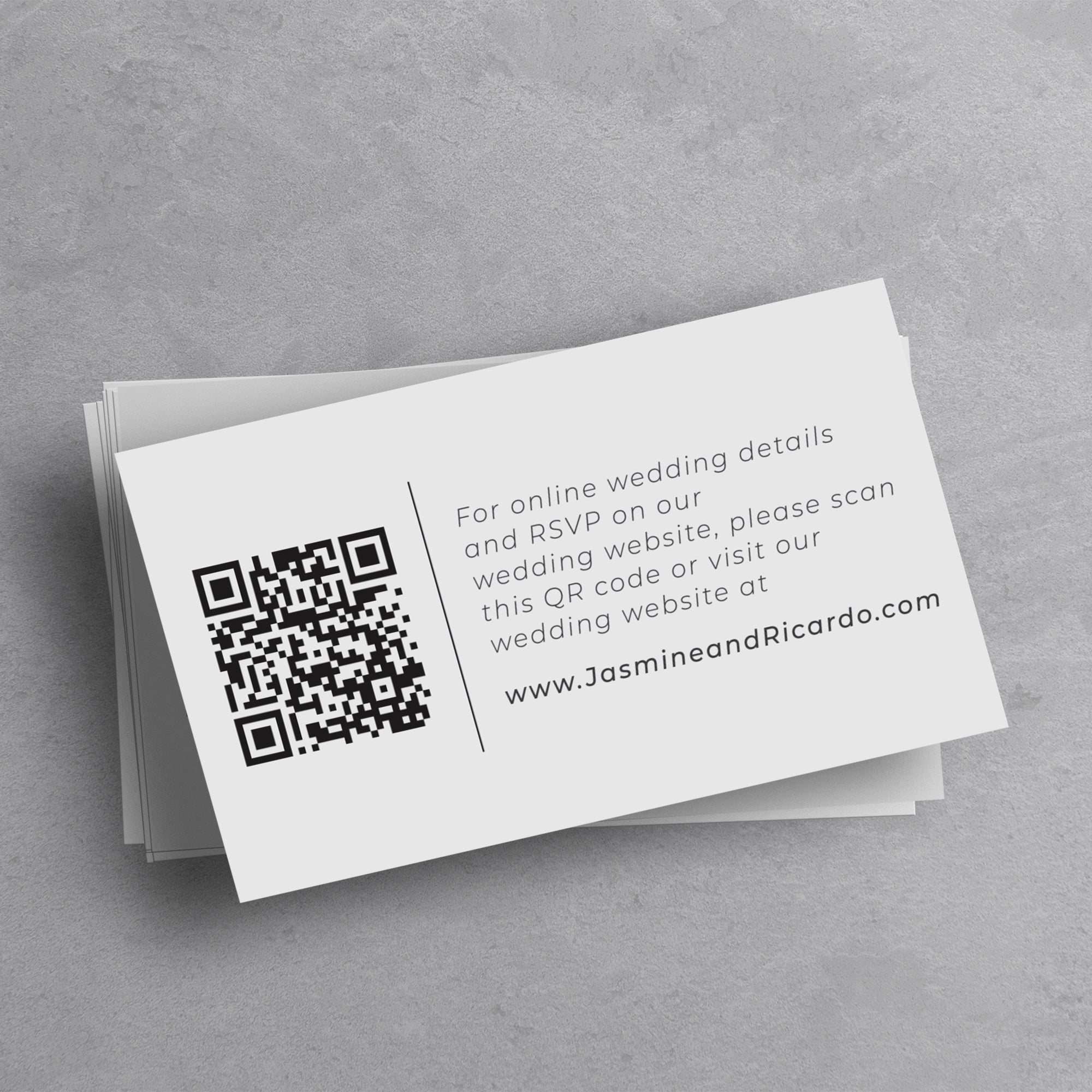 Elegant Wedding Website Card with QR Code - XOXOKristen