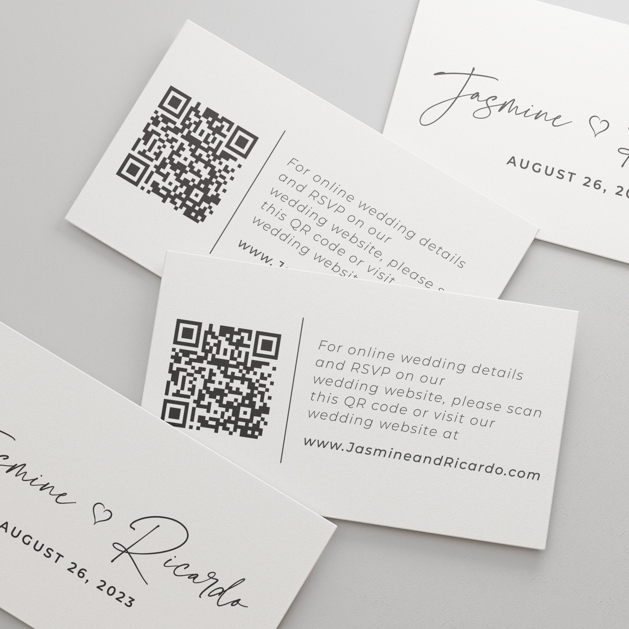 Elegant Wedding Website Card with QR Code - XOXOKristen