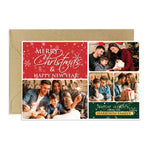 Family Photo Collage Merry Christmas & Happy New Year Greeting Card - XOXOKristen