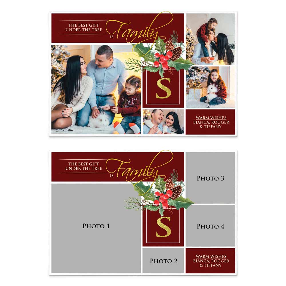 Family Photo Collage Warm Wishes Christmas Greeting Card - XOXOKristen